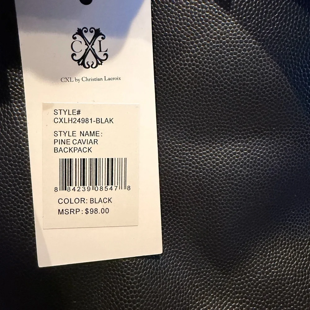 CXL by Christian Lacroix Pine Caviar Black Leather Backpack- NWT